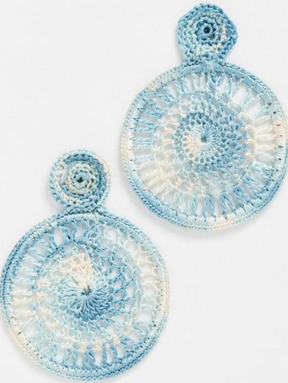 Anthropologie All Things Mochi Dreamy Crochet Earrings